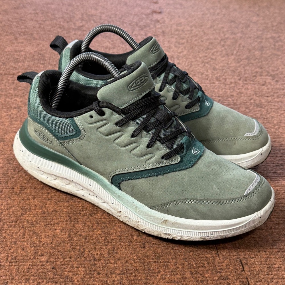KEEN WK400 Women 9.5 Walking Shoes Olive Green Nubuck Leather Sneakers 1028096